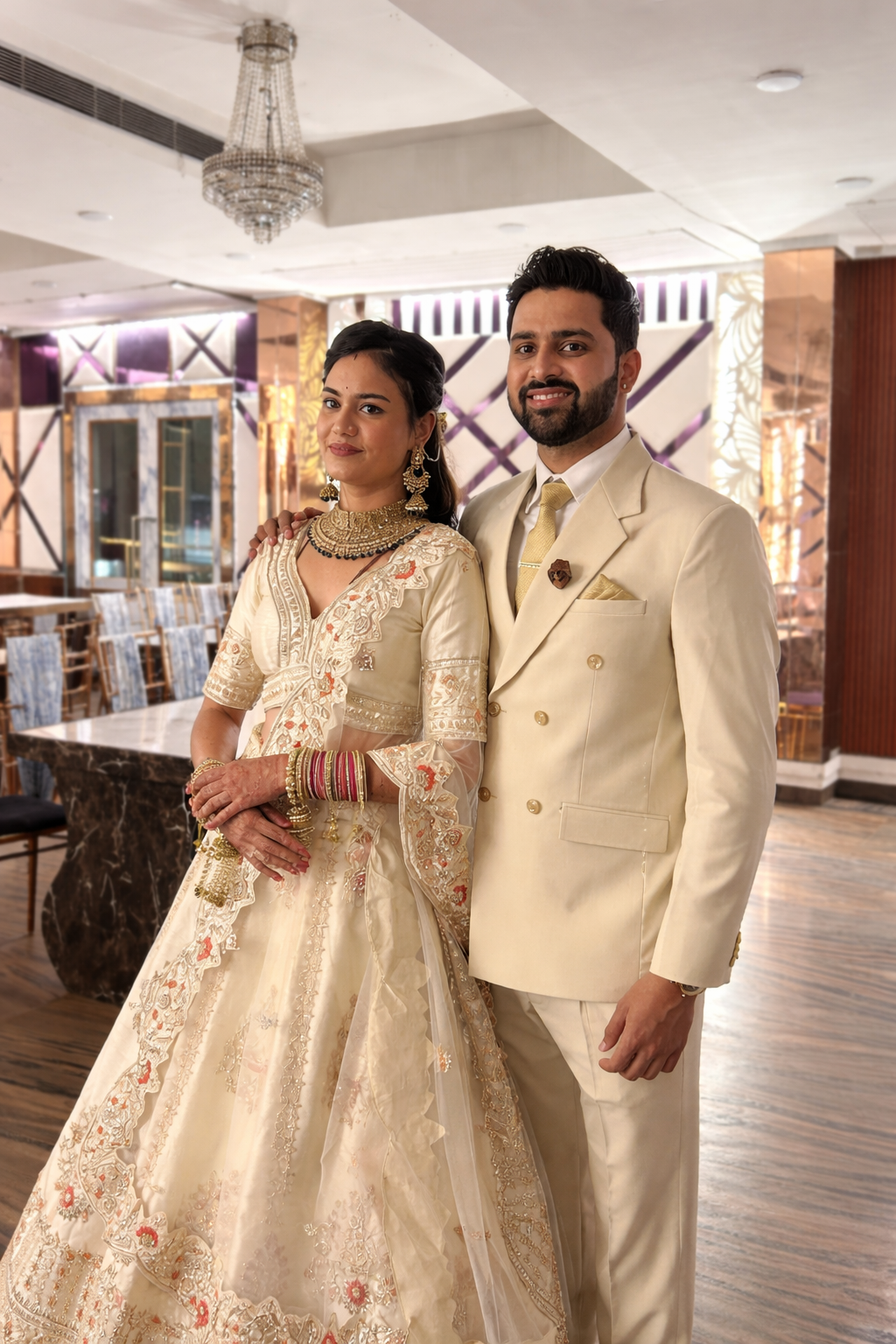 Aarav and Simran smiling together
